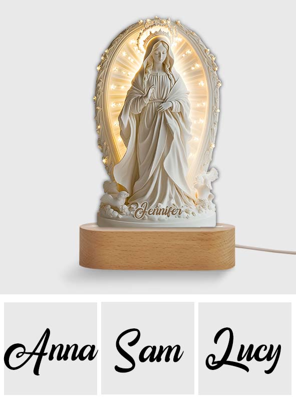 Croyant - Socle lumineux personnalisé en forme de plaque chrétienne