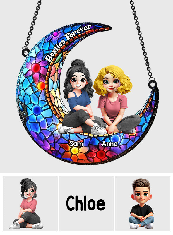 Besties Forever - Personalized Bestie Window Hanging Suncatcher Ornament