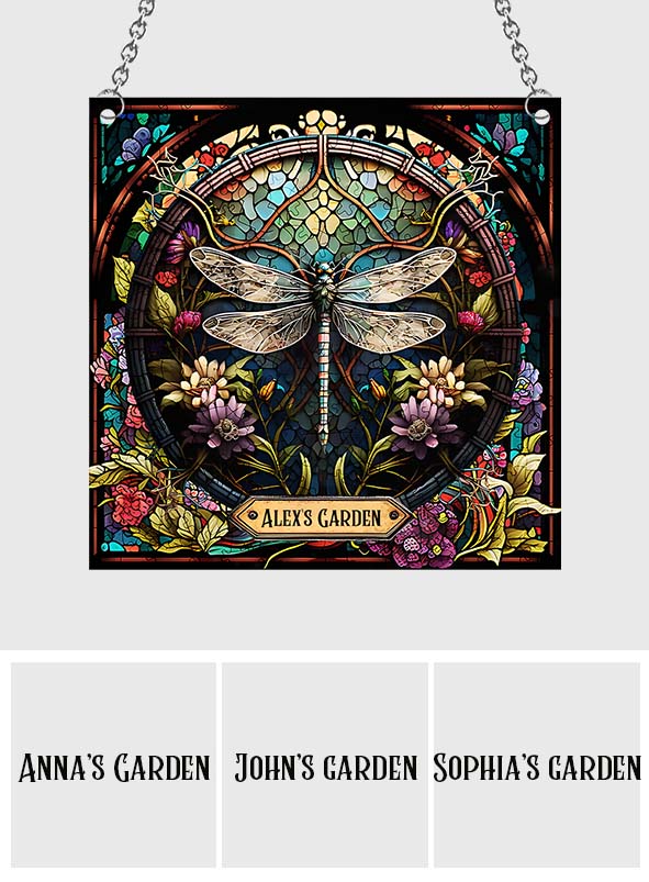 Beautiful Dragonfly - Personalized Gardening Window Hanging Suncatcher Ornament