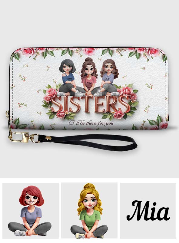 Sisters - Personalized Bestie Leather Long Wallet