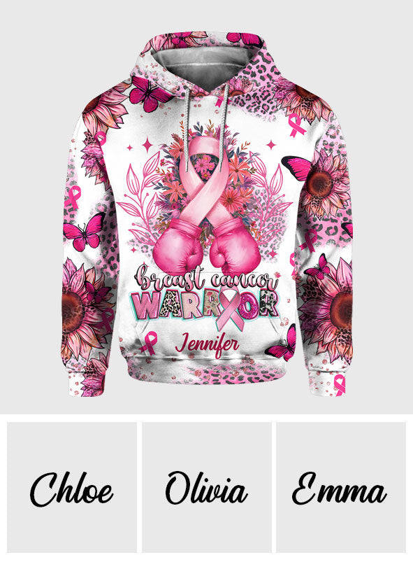 Guerrière du cancer du sein - T-shirt personnalisé de sensibilisation au cancer du sein