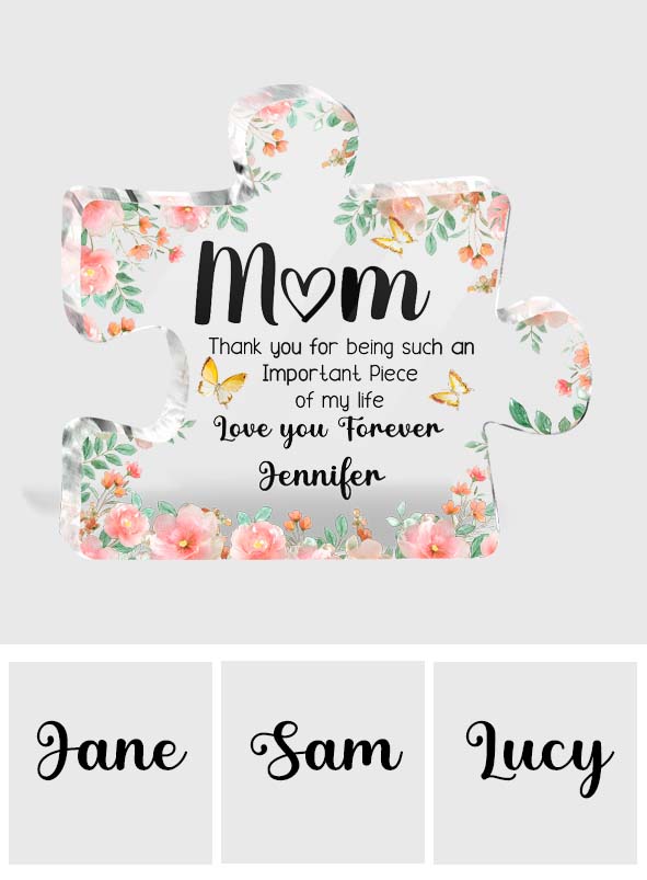 Love You Forever - Personalized Mother Custom Shaped Acrylic Plaque