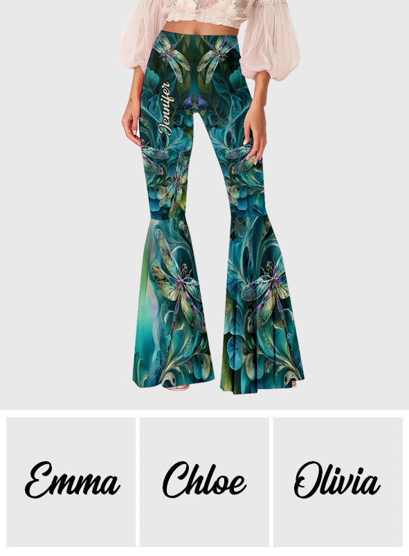 Superbe libellule - Leggings évasés personnalisés à motif libellule