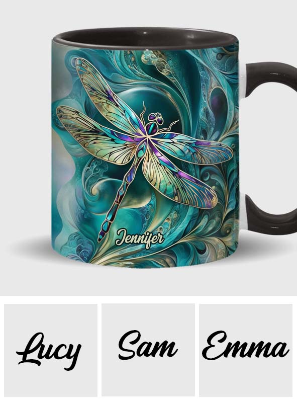 Beautiful Dragonfly - Personalized Dragonfly Accent Mug