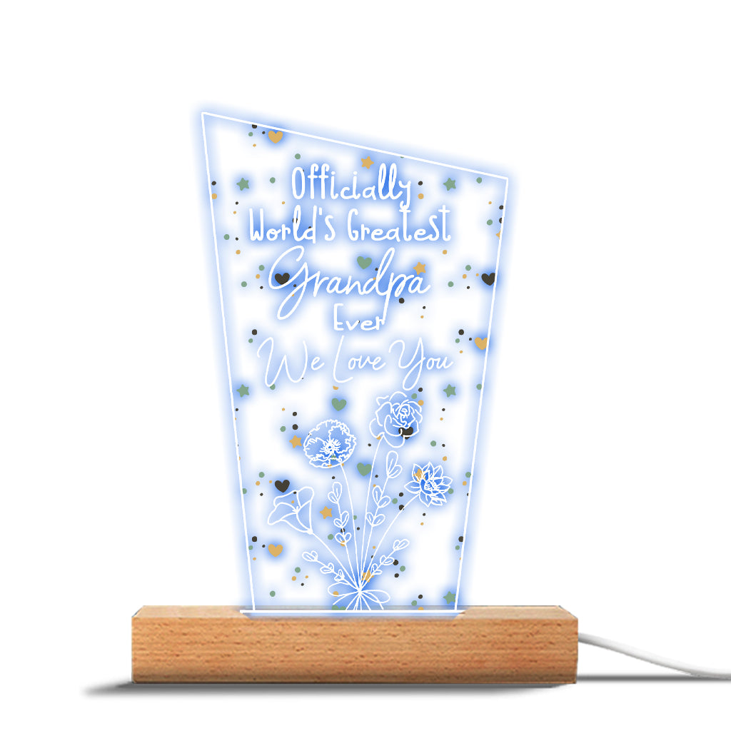 Officiellement la meilleure maman du monde ! – Cadeau pour maman, grand-père, mari, femme, grand-mère, papa – Plaque lumineuse personnalisée