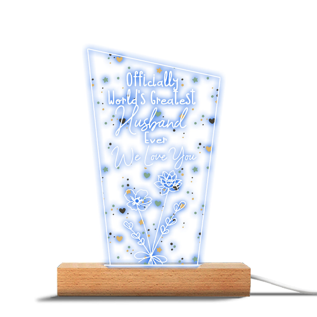 Officiellement la meilleure maman du monde ! – Cadeau pour maman, grand-père, mari, femme, grand-mère, papa – Plaque lumineuse personnalisée