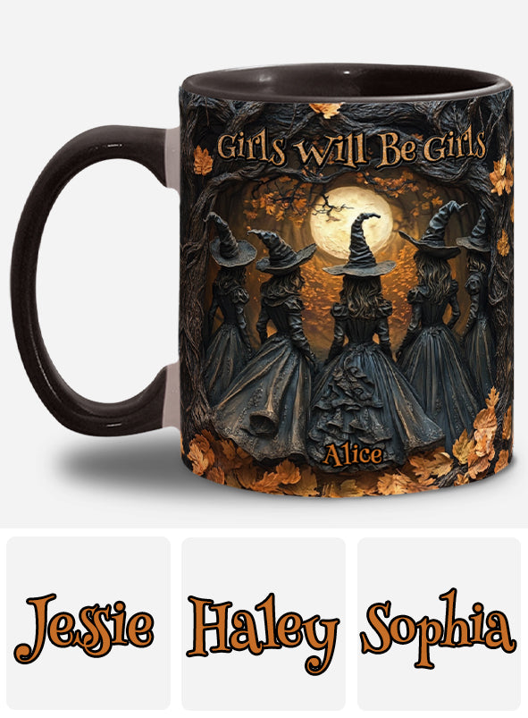 Les filles seront toujours des filles - Mug personnalisé à motif sorcière