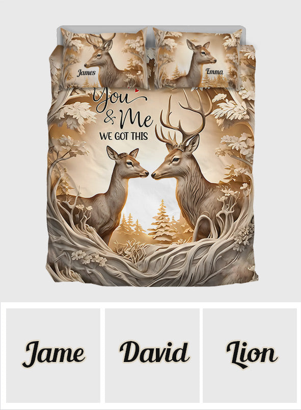 You & Me We Got This - Personalized Hunting Bedding Set