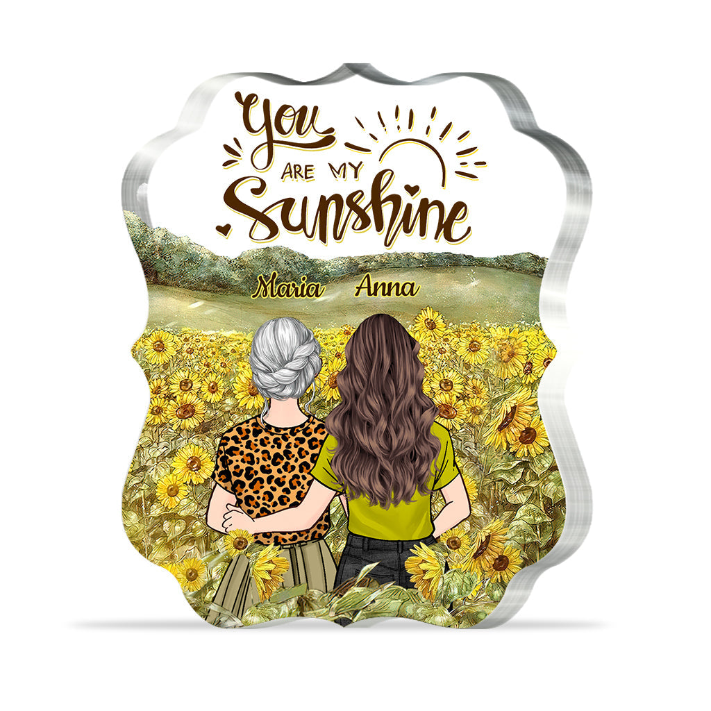 Tu es mon rayon de soleil - Cadeau pour maman, grand-mère, petite-fille, fille - Plaque acrylique personnalisée.
