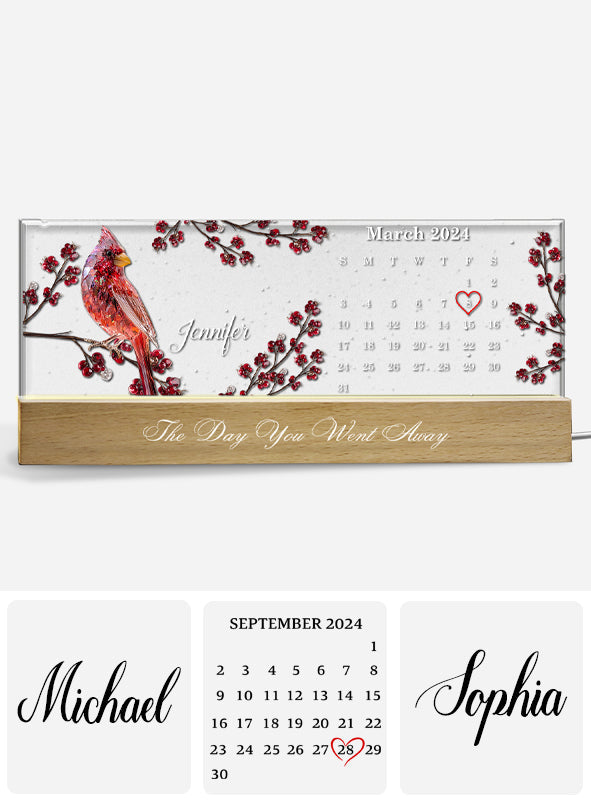 Le jour de ton départ - Veilleuse LED personnalisée en mémoire de ton décès