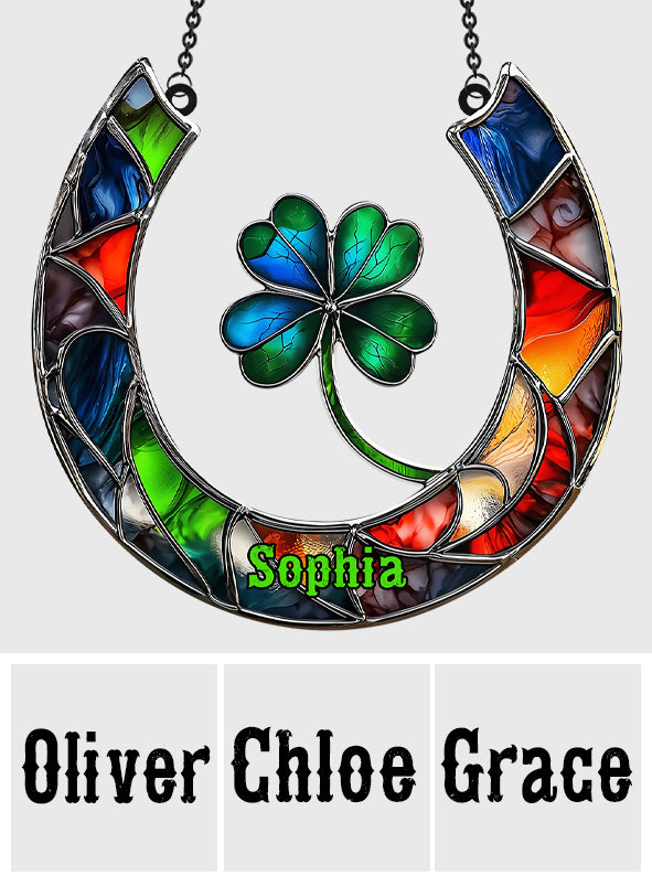 Good Luck Charm Horseshoe - Personalized Horse Window Hanging Suncatcher Ornament