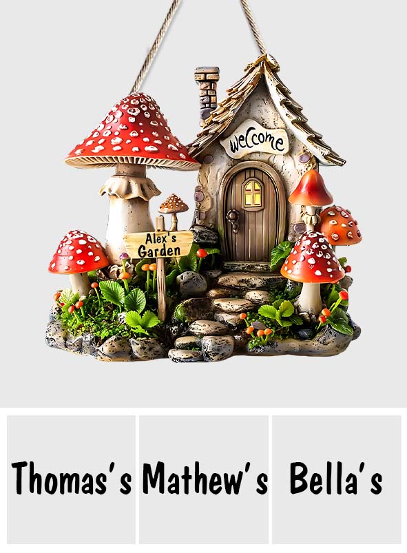 Jardin de champignons - Panneau en bois personnalisé sur mesure