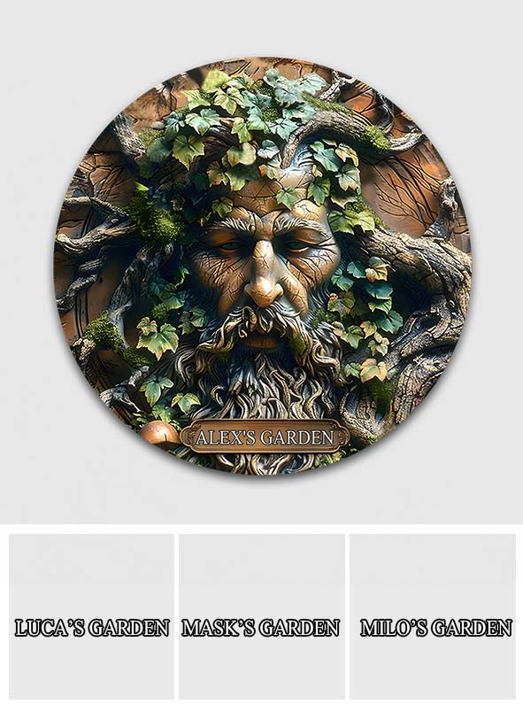 Mon jardin - Panneau métallique rond personnalisé pour le jardinage