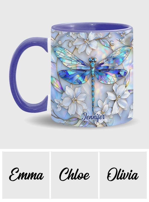 Vintage Soul Dragonfly - Personalized Dragonfly Accent Mug