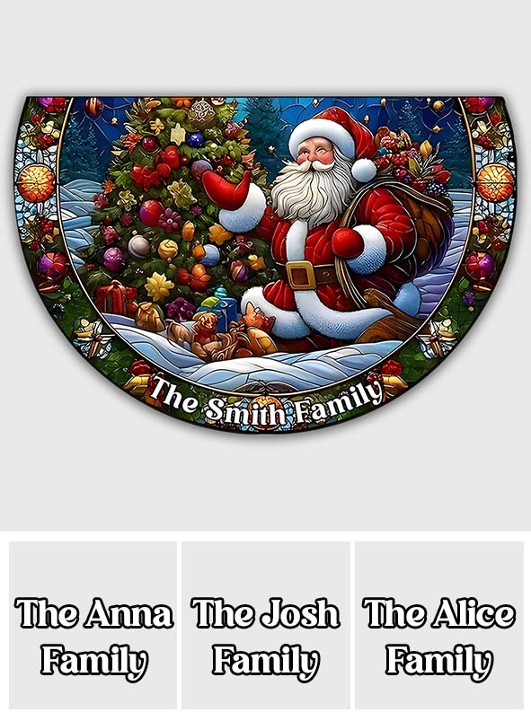 Merry Christmas - Personalized Family Shaped Doormat