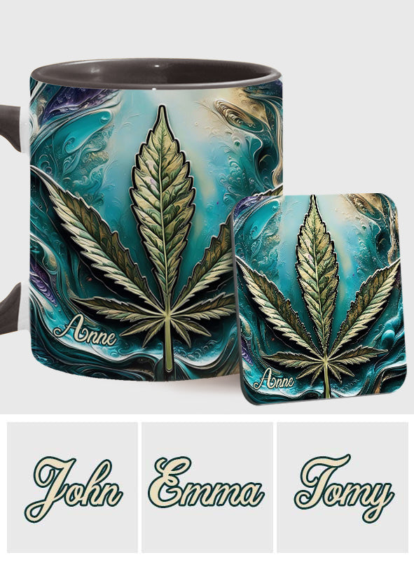 Mug psychédélique personnalisé avec motif cannabis