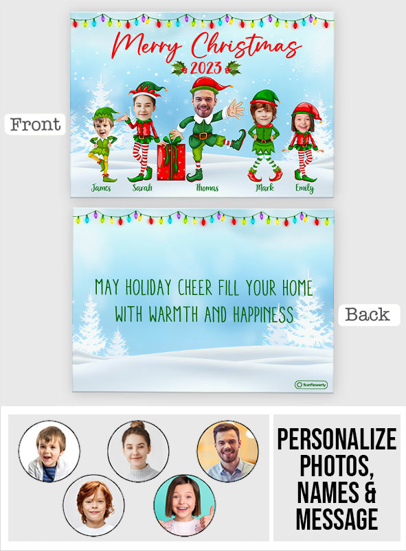 Joyeux Noël - Carte de vœux familiale personnalisée