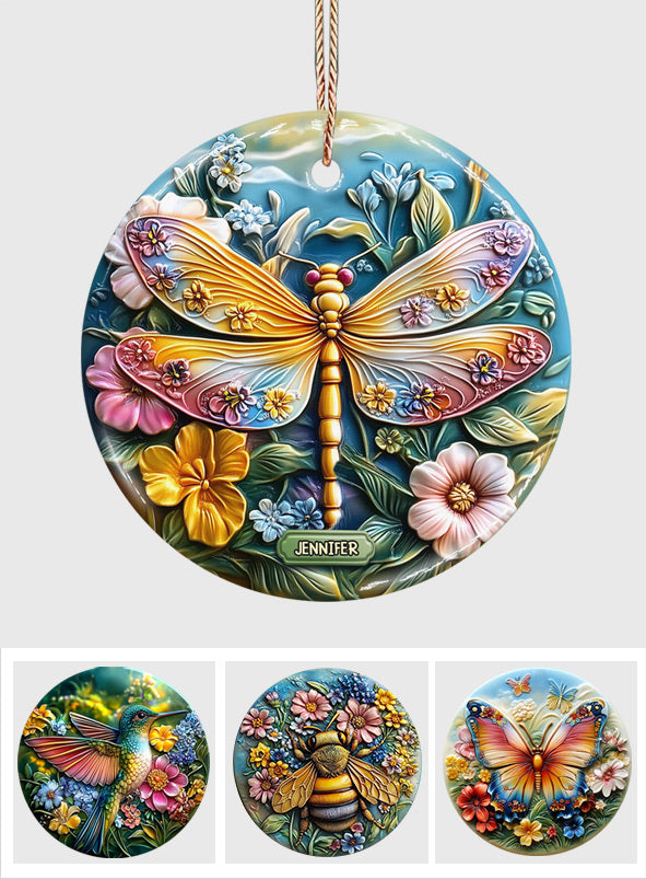 Beautiful Garden - Personalized Gardening Ceramic Circle Ornament