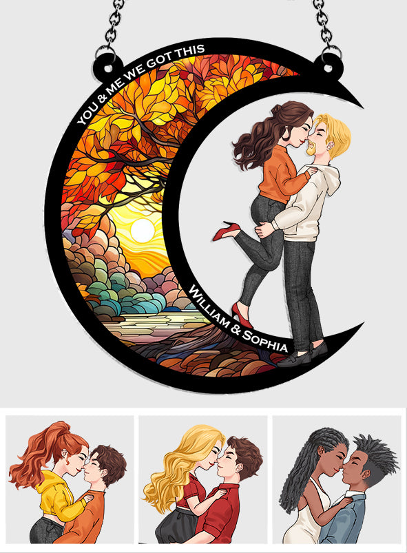 Toi et moi, on gère ! - Attrape-soleil décoratif personnalisé pour couple, à suspendre à la fenêtre