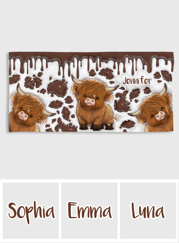 Juste une fille qui aime les vaches des Highlands - Serviette de plage/de bain personnalisée à séchage rapide avec motif vache des Highlands