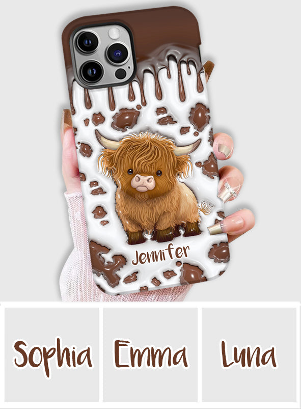 Juste une fille qui aime les vaches des Highlands - Coque de téléphone personnalisée avec impression intégrale