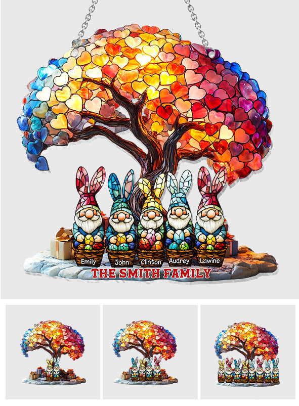 Happy Easter - Personalized Family Window Hanging Suncatcher Ornament