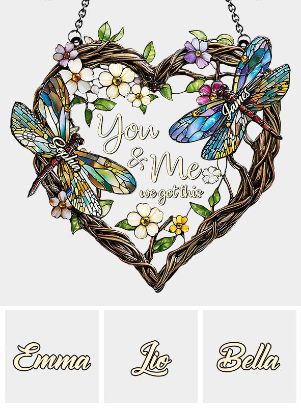 Dragonfly Couple - Personalized Dragonfly Window Hanging Suncatcher Ornament