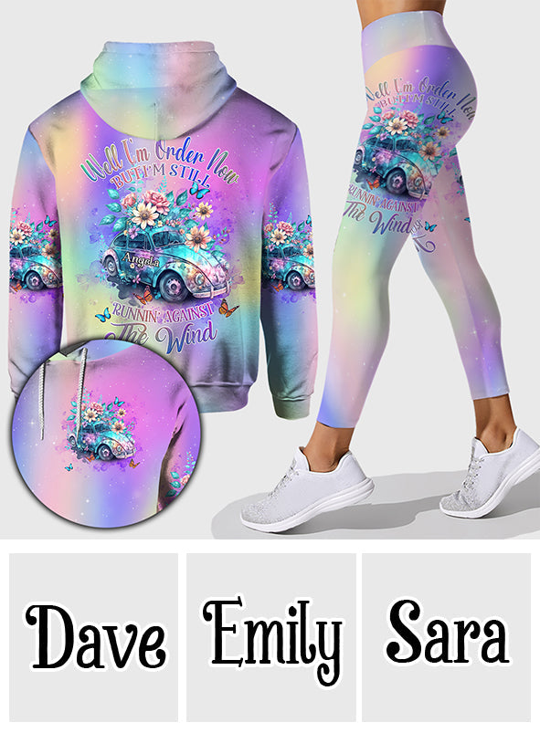 Courir contre le vent - Sweat à capuche et legging hippie personnalisés