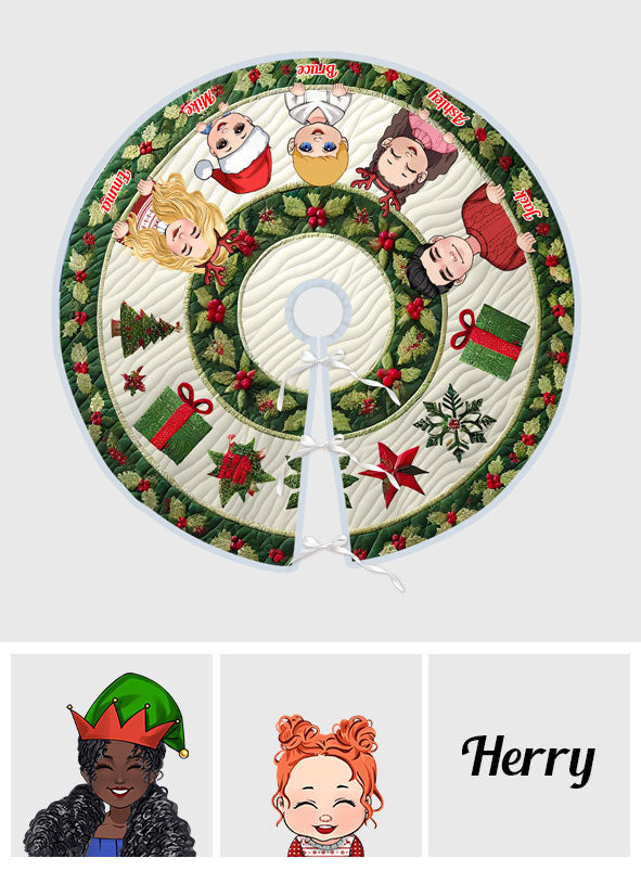 Family Christmas Harmony - Personalized Family Tree Skirt