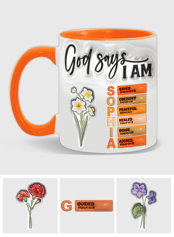 God Says I Am - Personalized Christian Accent Mug