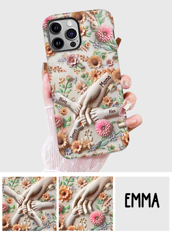 Tiens-nous la main - Coque de téléphone personnalisée avec impression intégrale pour maman