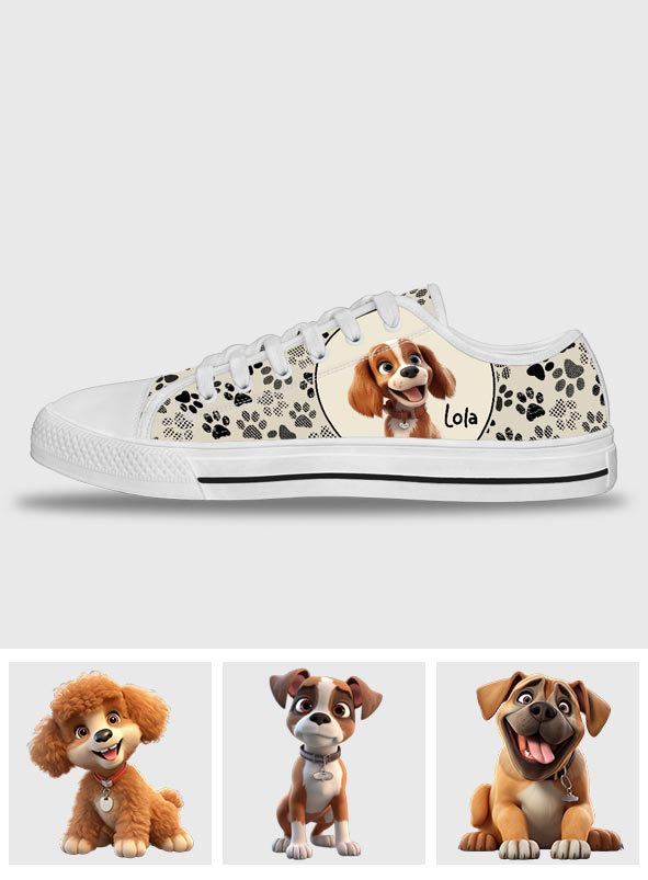 Just A Girl Who Loves Dogs - Personalized Dog Low Top Shoes
