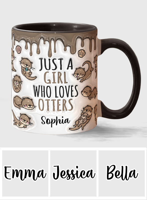 Just A Girl Who Loves Otters - Personalized Otter Accent Mug