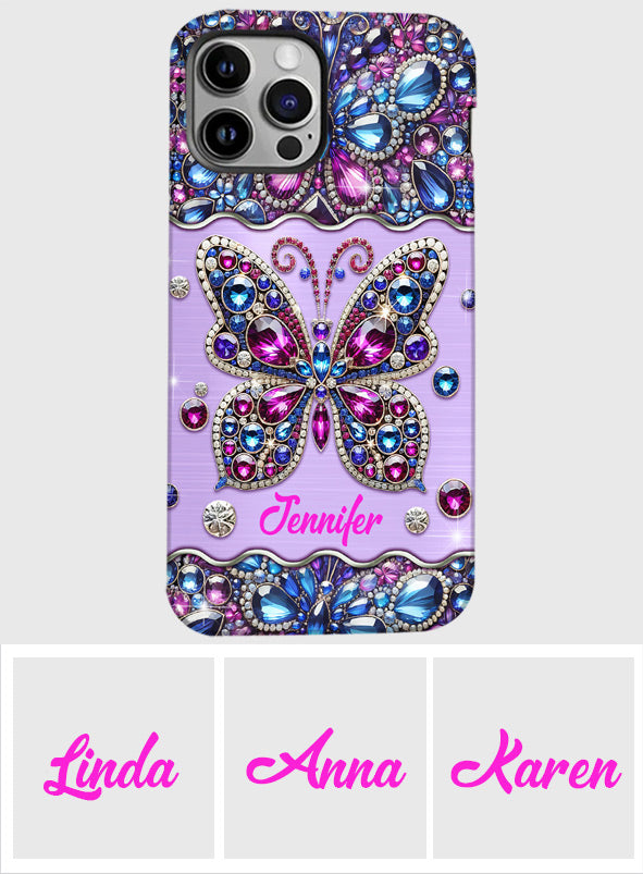 Sparkle Butterfly - Personalized Butterfly Full Print Phone Case