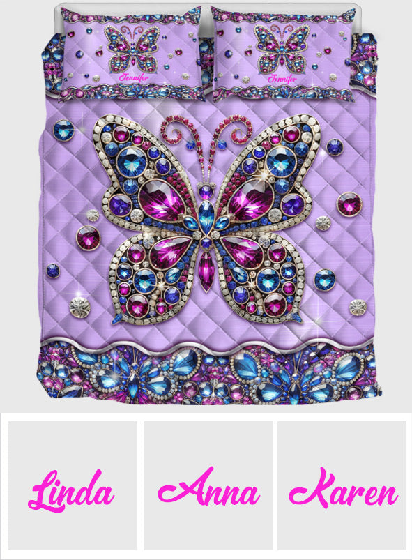 Sparkle Butterfly - Personalized Butterfly Quilt Set