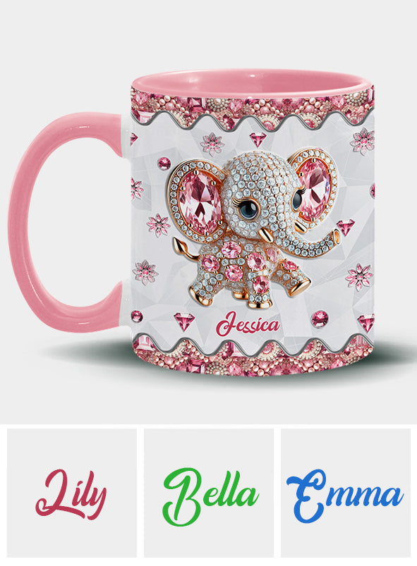 Just A Girl Who Loves Elephants - Personalized Elephant Accent Mug