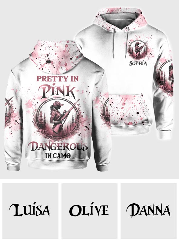 T-shirt de chasse personnalisé « Pretty in Pink »