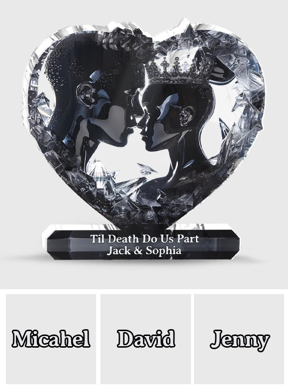 Jusqu'à ce que la mort nous sépare - Plaque acrylique personnalisée pour couple