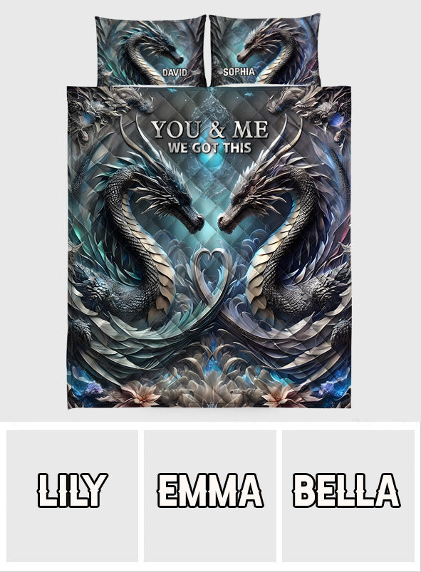 You & Me We Got This - Personalized Dragon Quilt Set