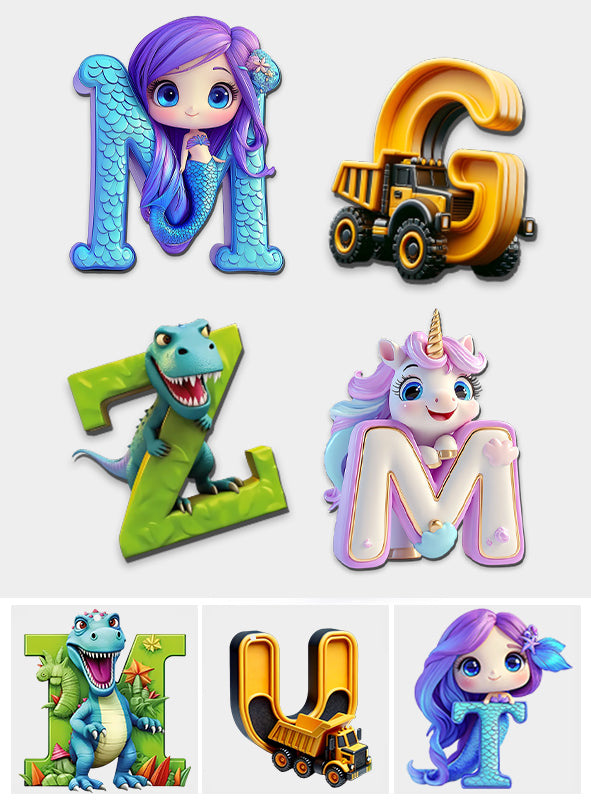 Lettres uniques - Aimant personnalisé pour enfant