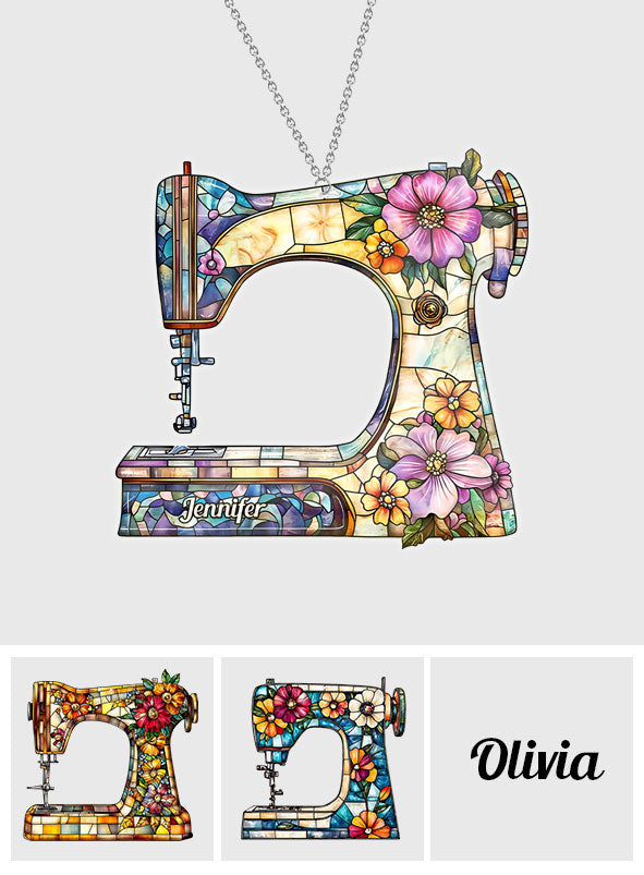 Stunning Sewing Machine - Personalized Sewing Window Hanging Suncatcher Ornament