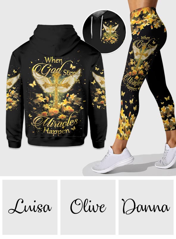 Sweat à capuche et legging chrétiens personnalisés « Les miracles existent »