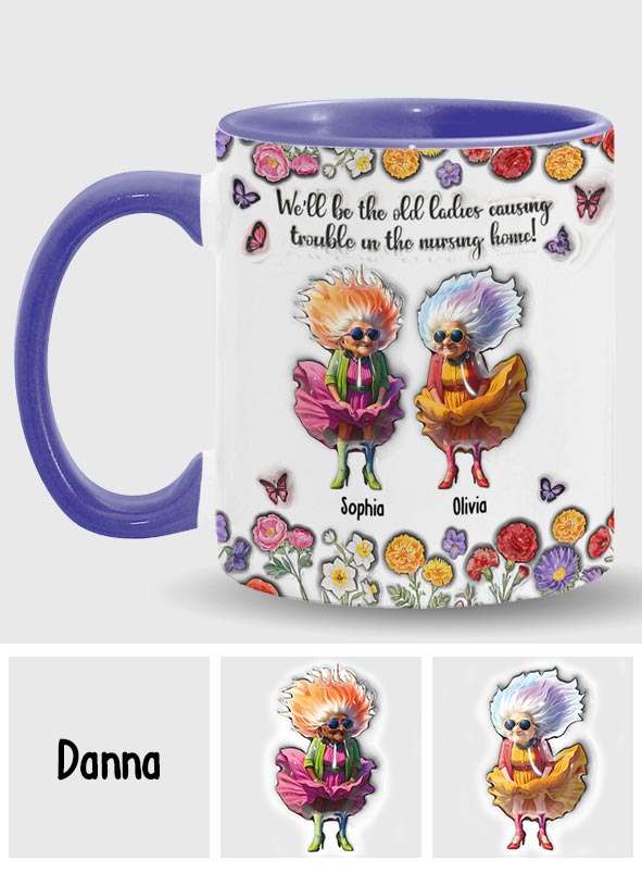 L'amitié véritable ne vieillit jamais... mais nous, si ! - Mug personnalisé pour meilleure amie