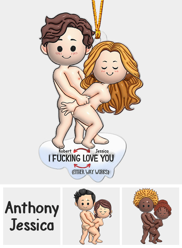 I Love You - Personalized Couple Custom Shaped Ornament