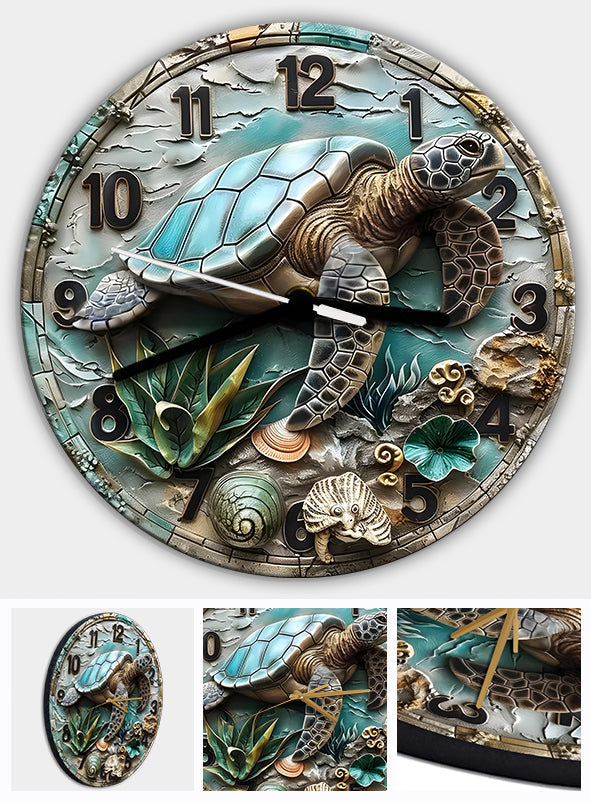 Horloge murale tortue « J’adore les tortues »