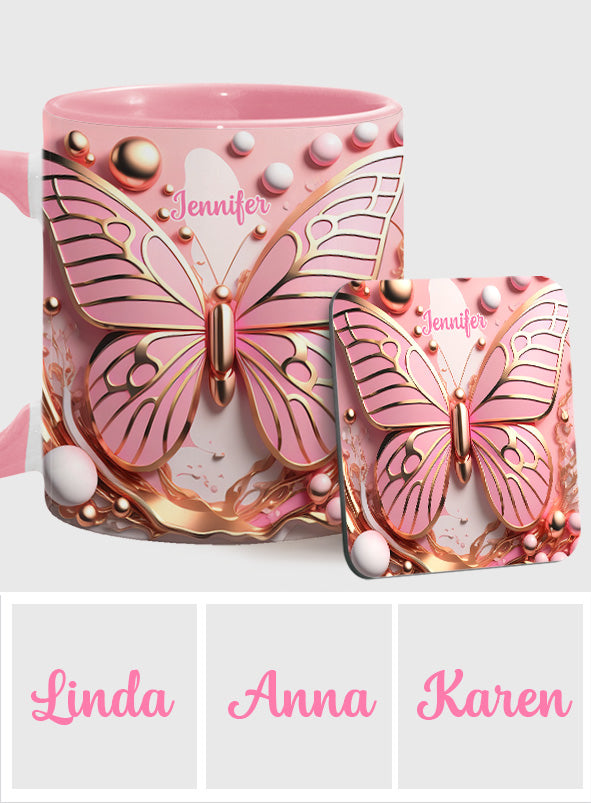 Love Butterfly - Personalized Butterfly Accent Mug