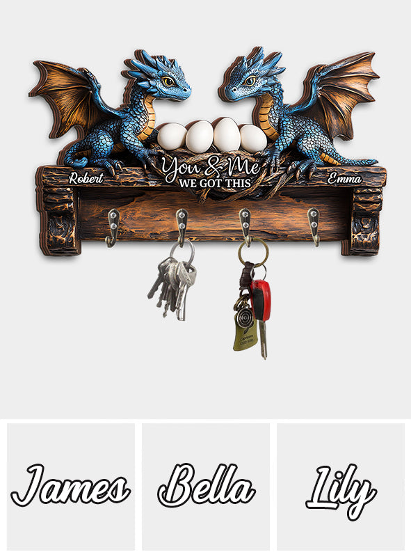 You & Me - Personalized Dragon Custom Shaped Key Rack