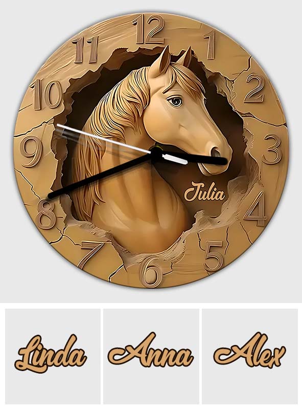Horloge murale personnalisée pour les amoureux des chevaux