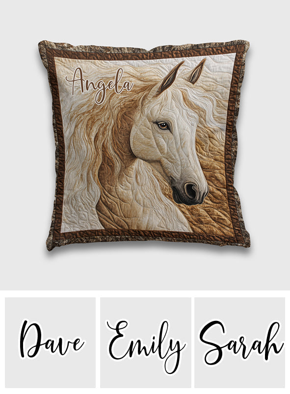 Love Horses - Personalized Horse Throw Pillow