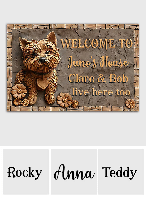 Cute Yorkshire Terrier - Personalized Dog Doormat